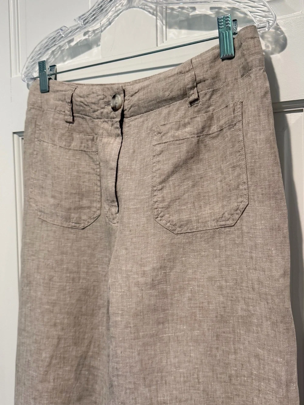 Quince Beige Wide-Leg Linen Pants